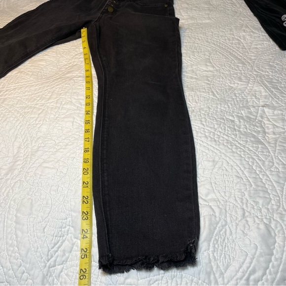 Pistola Black Raw Hem Exposed Button Fly Jeans| Size 30 - Picture 9 of 12